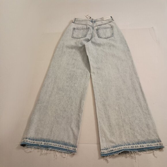 Express Light Denim Relaxed Wide Leg Super High Rise Cotton Jeans Women’s 2R NWT - Picture 14 of 15
